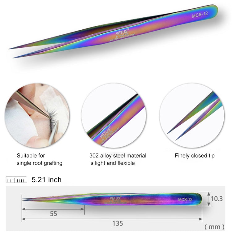 Vetus MCS-12 Bright Color Tweezers(Colour)