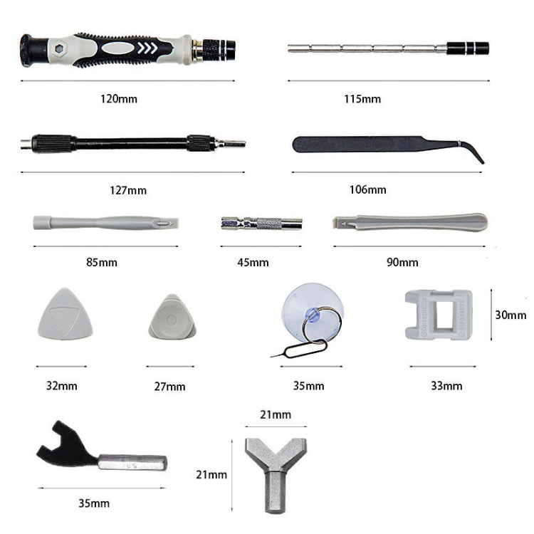 138 in 1 DIY Mobile Phone Disassembly Tool Clock Repair Multi-function Tool Screwdriver Set (Grey)