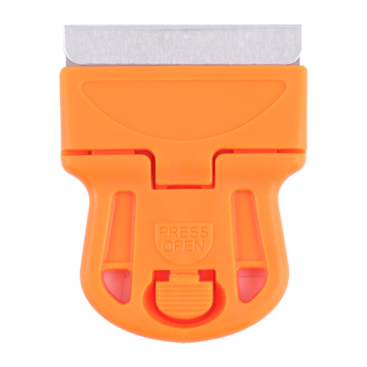 Glue Remover Squeegee Sticker Cleaner Plastic Handle Scraper(Orange)