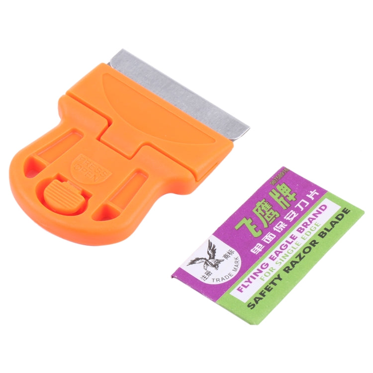 Glue Remover Squeegee Sticker Cleaner Plastic Handle Scraper(Orange)