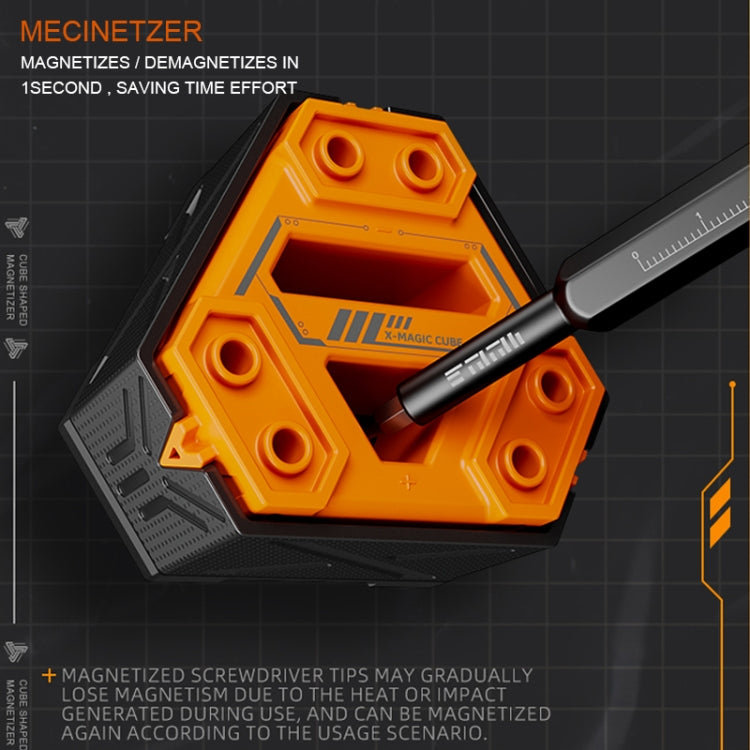 JAKEMY JM-Z21 Cube Shaped Screwdriver Magnetizer/Demagnetizer (Orange)