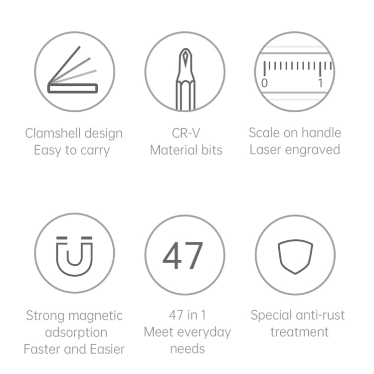 JAKEMY JM-8180 47 in 1 CR-V Precision Magnetic Screwdriver Set (White)