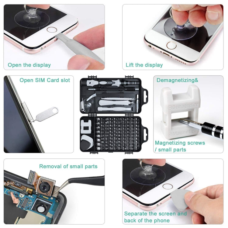 115 in 1 Precision Screw Driver Mobile Phone Computer Disassembly Maintenance Tool Set(Black)