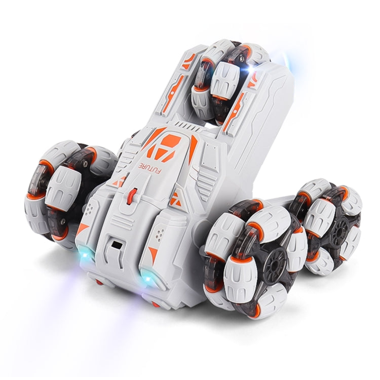 MoFun Five-wheeled Stunt Car 360-degree Swing Arm 2.4G Multifunctional RC Car, specifications:Double control(Grey)