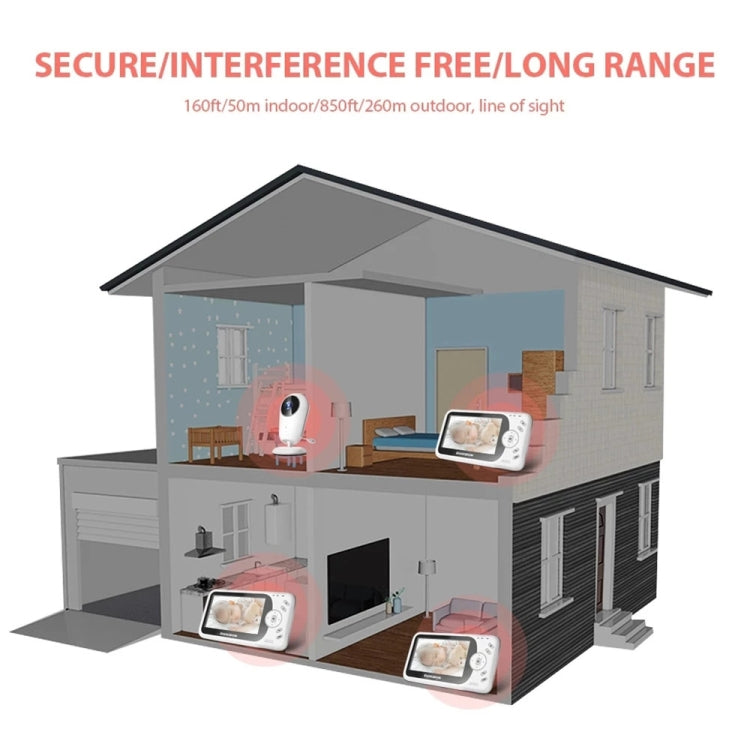 VB608 4.3 inch Wireless Video Baby Monitor IR LED Night Vision Intercom Surveillance Camera(AU Plug)