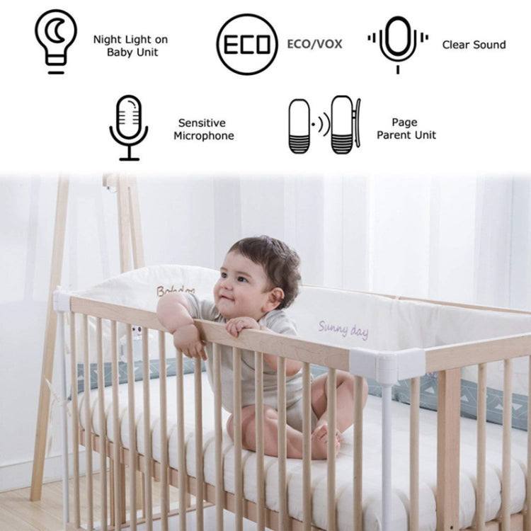DBM-8 Wireless Audio Two-way Talk Back Baby Monitor, Intercom Sound Alert for Infant(US Plug)