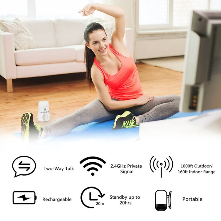 DBM-8 Wireless Audio Two-way Talk Back Baby Monitor, Intercom Sound Alert for Infant(EU Plug)