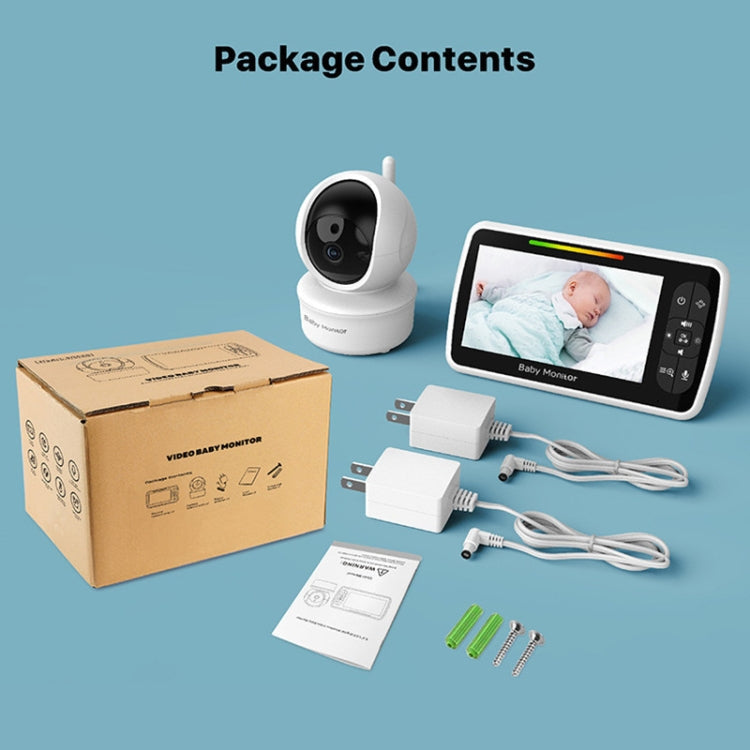 SM650 Wireless Video Baby Camera Intercom Night Vision Temperature Monitoring Cam(EU Plug)