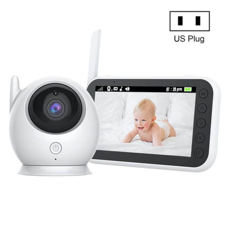 ABM100 4.3 inch Wireless Video Color Night Vision Baby Monitor 360-Degree Security Camera(US Plug)