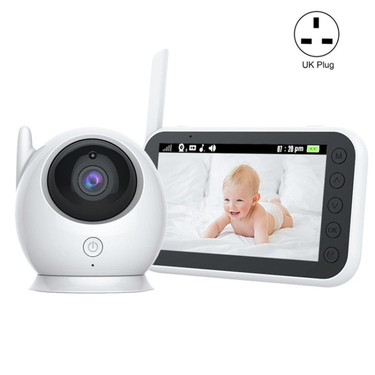 ABM100 4.3 inch Wireless Video Color Night Vision Baby Monitor 360-Degree Security Camera(UK Plug)