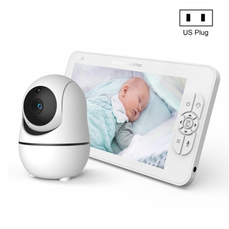 SM70PTZ 7 inch Screen 2.4GHz Wireless Digital Baby Monitor,  Auto Night Vision / Two-way Voice Intercom(UK Plug)
