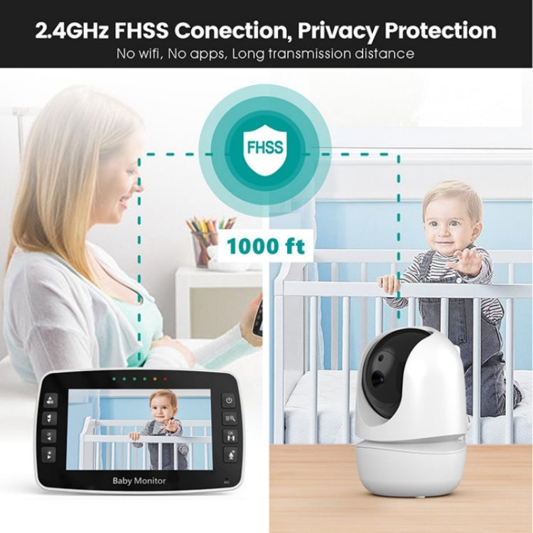 SM43A 4.3inch Color Display Night Vision Smart Zoom Baby Monitor Camera(US Plug)