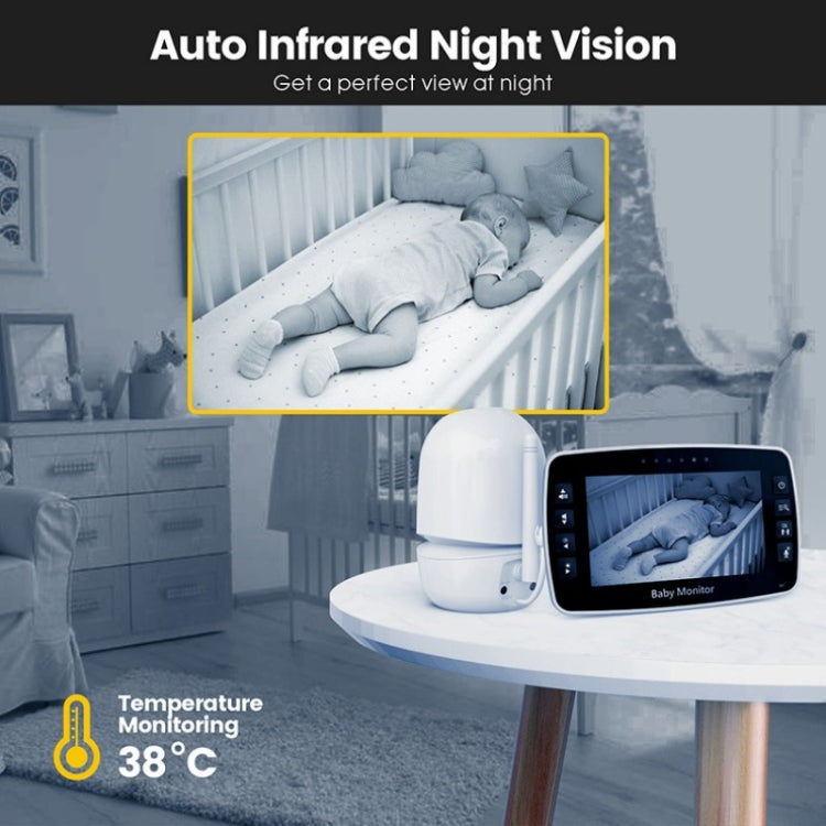 SM43A 4.3inch Color Display Night Vision Smart Zoom Baby Monitor Camera(AU Plug)