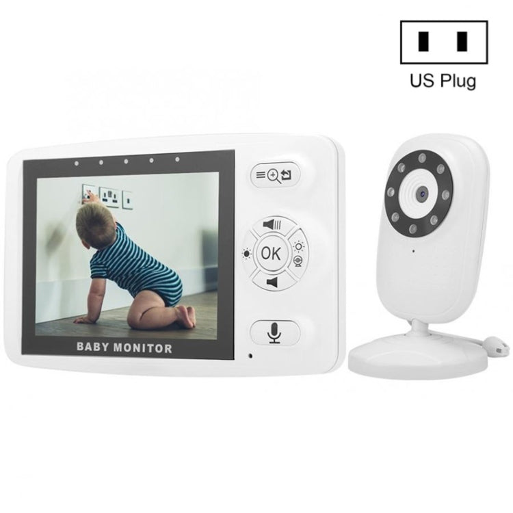 835P 3.5 inch Video Wireless Baby Monitor IR Night Vision Voice Security Camera(US Plug)