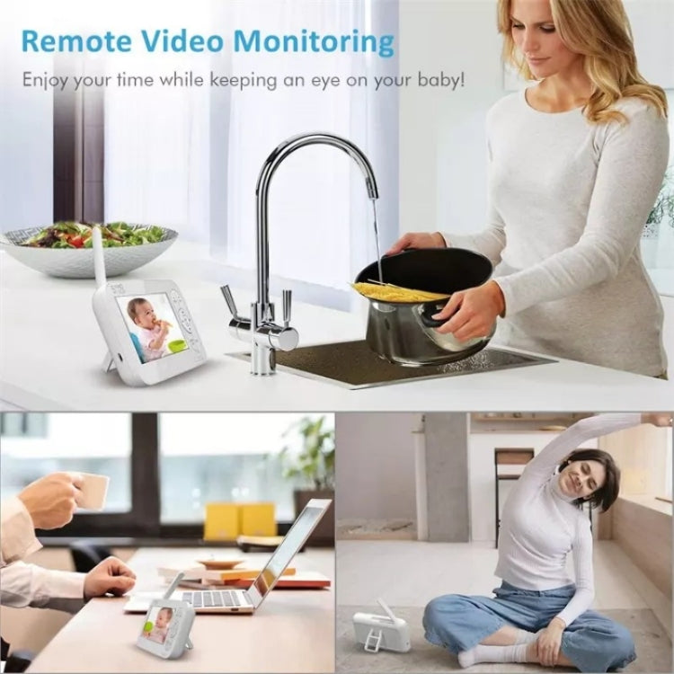 DY55A Built-in Lullabies Video Babyphone 5 inch Screen Digital Wireless Baby Monitor Camera(US Plug)