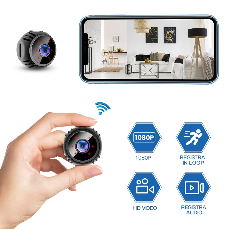 W8 Mini Camera HD 1080P Night Vision Battery Video Surveillance Wifi Smart Home Camera(White)
