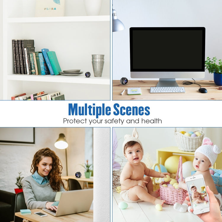 W8 Mini Camera HD 1080P Night Vision Battery Video Surveillance Wifi Smart Home Camera(Black)