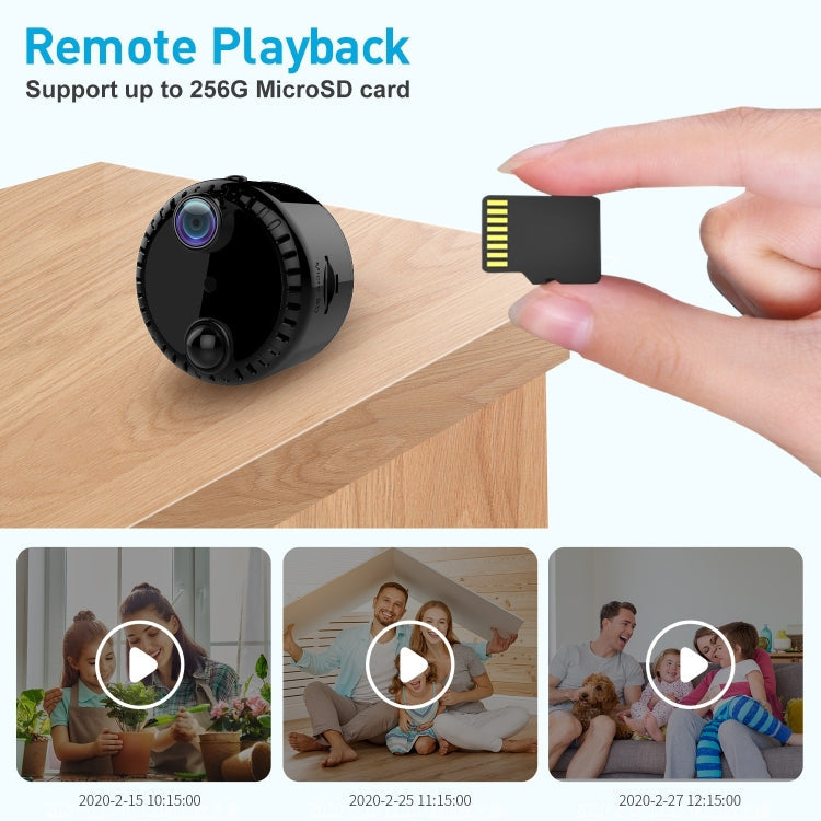 R10 4K HD Night Vision Cell Phone Remote Camera WiFi Webcam Home Network Monitor Camera(Black)