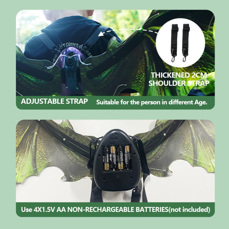 Rockwoo R02 Electric Dinosaur Wings with Lighting and Music(Green)