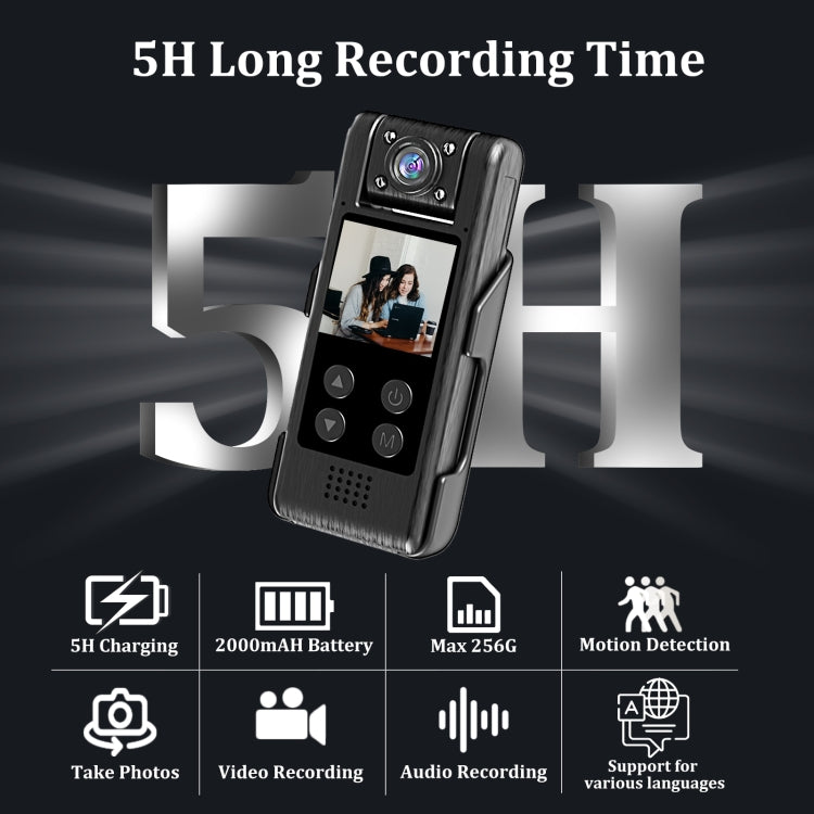 L10 1.3 Inch 180 Degree Rotation HD Outdoor Sports Camera HD Law Enforcement Recorder