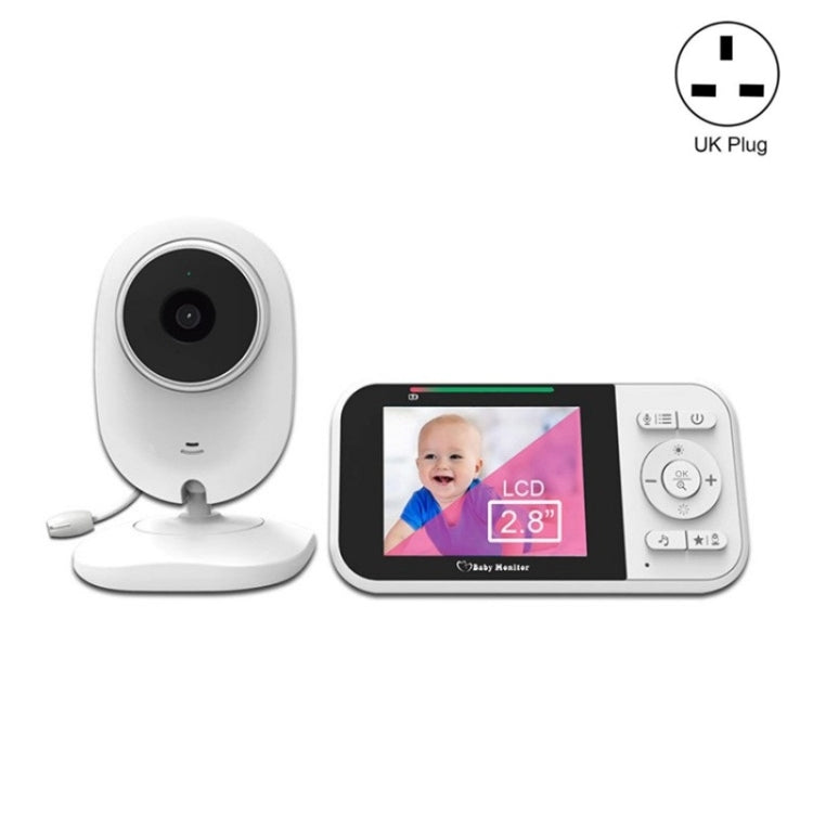 Temperature Detection 2 Way Voice Baby Security Video Camera 2.8-inch LCD Baby Monitor(UK Plug)