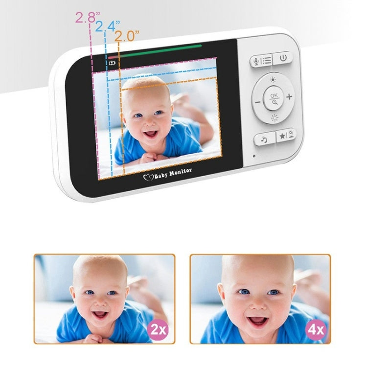Temperature Detection 2 Way Voice Baby Security Video Camera 2.8-inch LCD Baby Monitor(UK Plug)