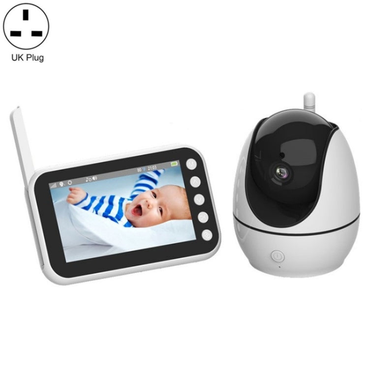 ABM200 Support Two-Way Voice Temperature Display 4.5-inch Video Baby Monitor Music Player(UK Plug)