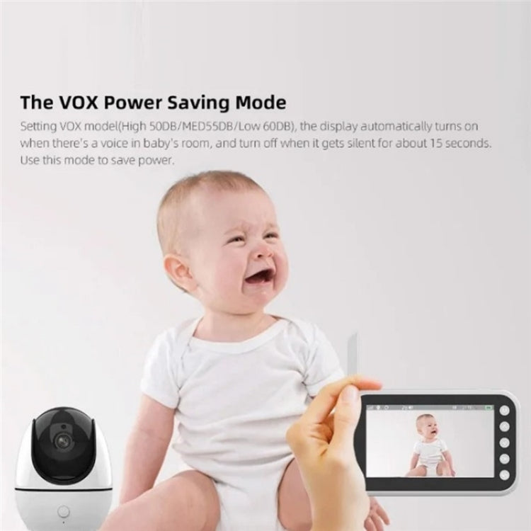 ABM200 Support Two-Way Voice Temperature Display 4.5-inch Video Baby Monitor Music Player(EU Plug)