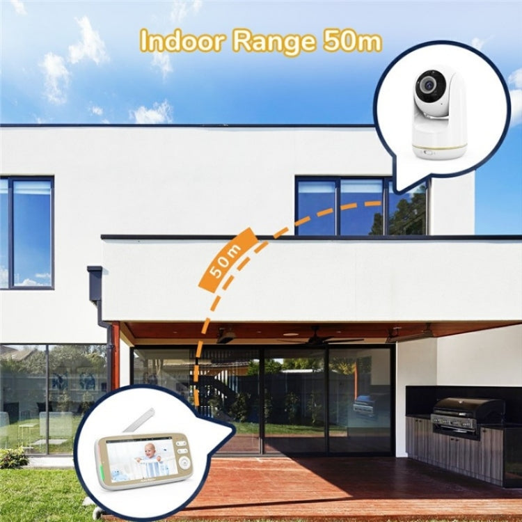 VB803 Built-in Lullabies PTZ Rotation HD Baby Security Camera 5-inch Baby Monitor(AU Plug)