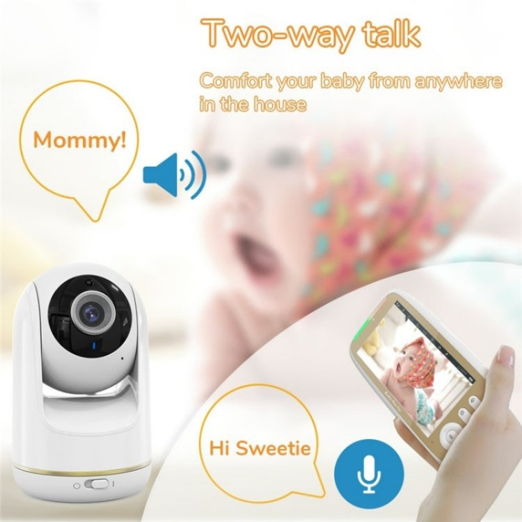 VB803 Built-in Lullabies PTZ Rotation HD Baby Security Camera 5-inch Baby Monitor(US Plug)
