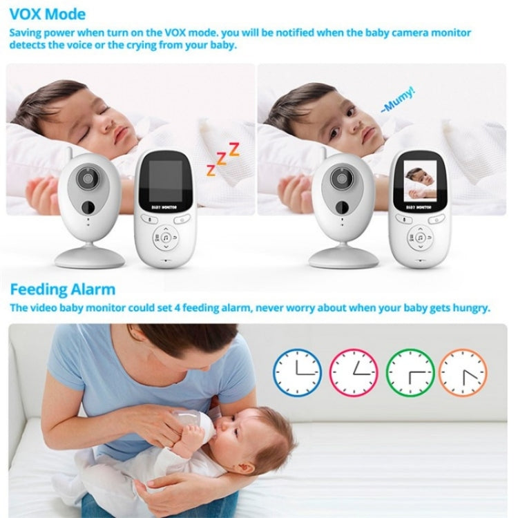 R306 Room Temperature Monitor Intercom Camera 2.0-inch Night Vision Wireless Baby Monitor(US Plug)