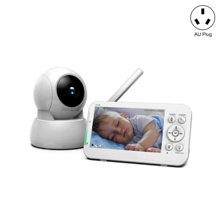 Infrared Night Vision Two-way Intercom Baby Monitor 5-inch Wireless Digital Monitor(AU Plug)