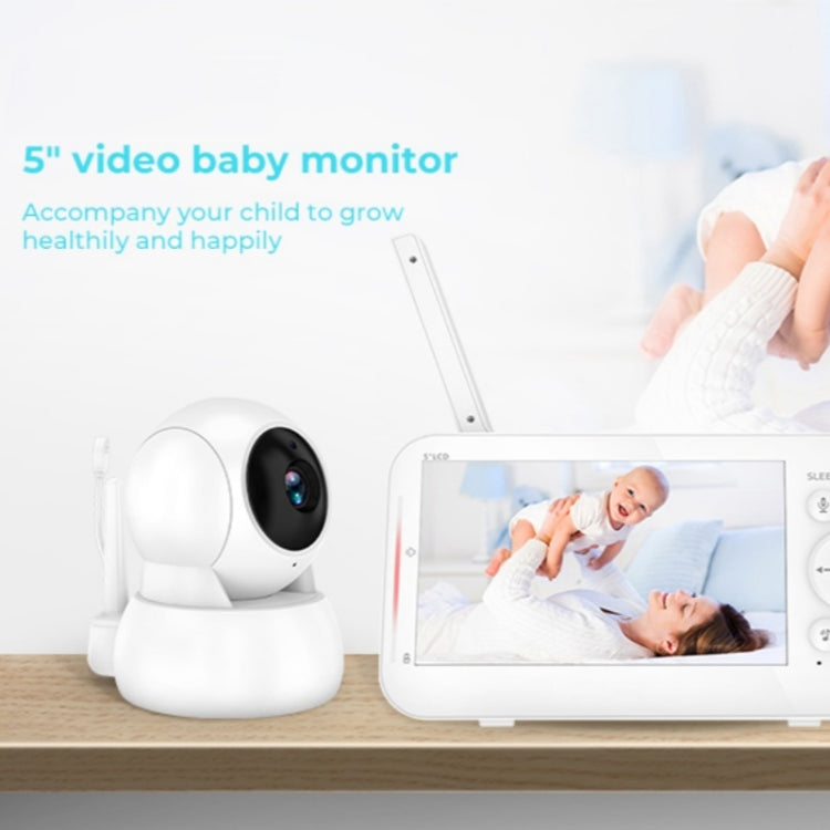 Infrared Night Vision Two-way Intercom Baby Monitor 5-inch Wireless Digital Monitor(UK Plug)