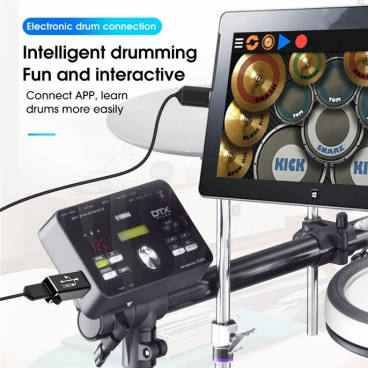 ADS-618 USB-C / Type-C Female to MIDI Male Electric Piano Printer Scanner Adapter(Silver)