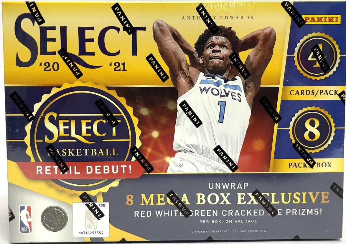 2020/21 Panini Select Basketball Mega Box (Red White Green Cracked ice Prizms)