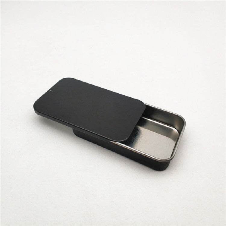 2 PCS Slide Sliding Iron Box Guitar Picks Music Equipment Accessories Storage Box, Specification:15 × 50 × 80 mm(Black)