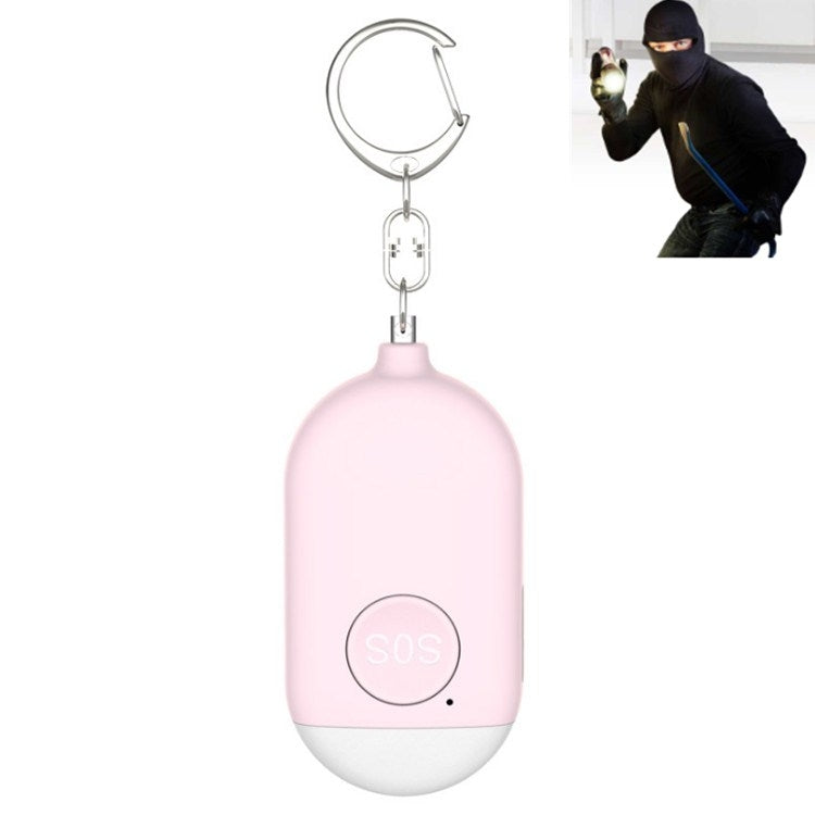 130dB IP44 Waterproof Rechargeable Anti-wolf Alarm Flashlight Intelligent Personal Alarm, English Packaging(Pink)