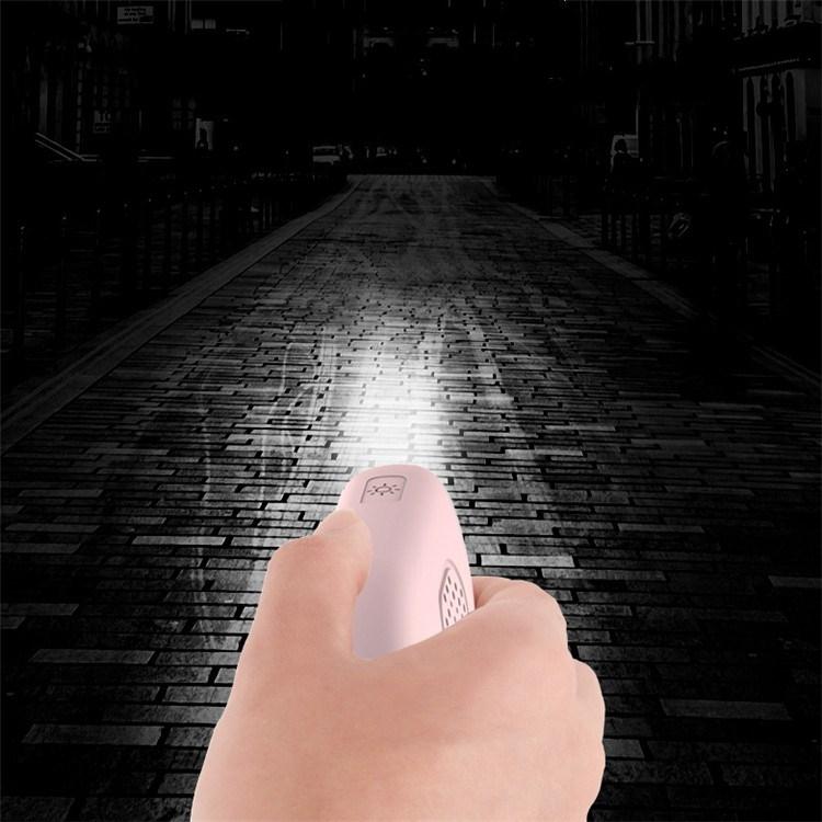 130dB IP44 Waterproof Rechargeable Anti-wolf Alarm Flashlight Intelligent Personal Alarm, English Packaging(White)