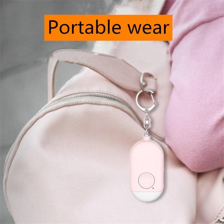 130dB IP44 Waterproof Rechargeable Anti-wolf Alarm Flashlight Intelligent Personal Alarm, English Packaging(White)