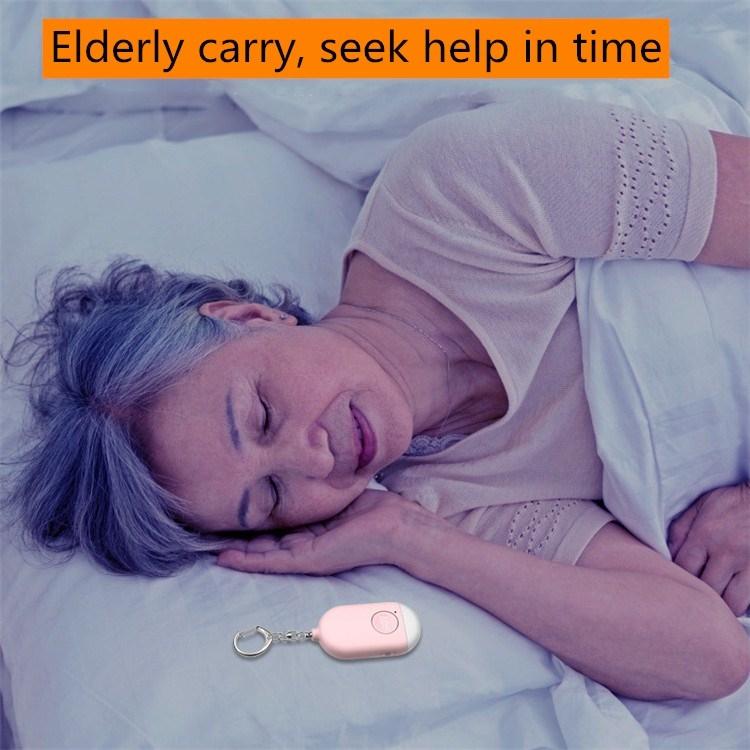 130dB IP44 Waterproof Rechargeable Anti-wolf Alarm Flashlight Intelligent Personal Alarm, English Packaging(White)