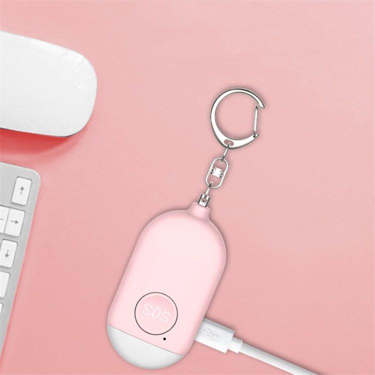 130dB IP44 Waterproof Rechargeable Anti-wolf Alarm Flashlight Intelligent Personal Alarm, English Packaging(White)