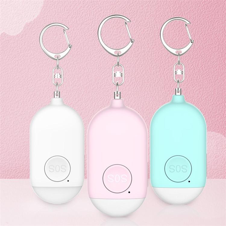 130dB IP44 Waterproof Rechargeable Anti-wolf Alarm Flashlight Intelligent Personal Alarm, English Packaging(White)