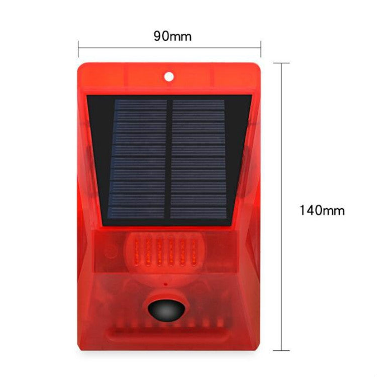 129dB Solar Alarm Light Human Body Induction Remote Control Alarm Farm Anti-theft Drive Object Sound and Light Alarm Light, Style:N911C English
