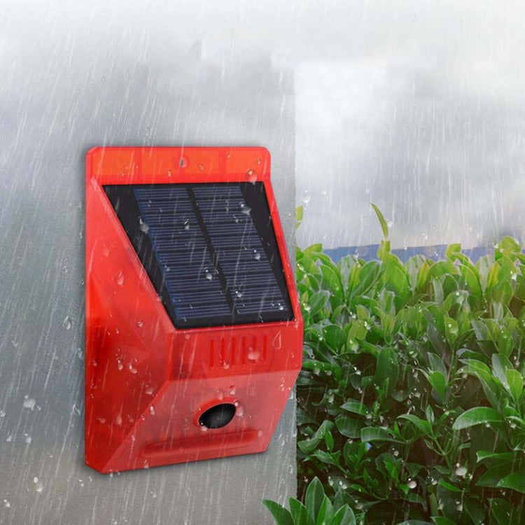 129dB Solar Alarm Light Human Body Induction Remote Control Alarm Farm Anti-theft Drive Object Sound and Light Alarm Light, Style:N911C English