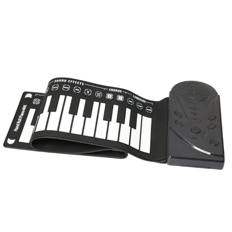 49-Key Portable Hand-Rolled Piano With Horn Children Beginners To Practice Electronic Piano(Elegant Black)