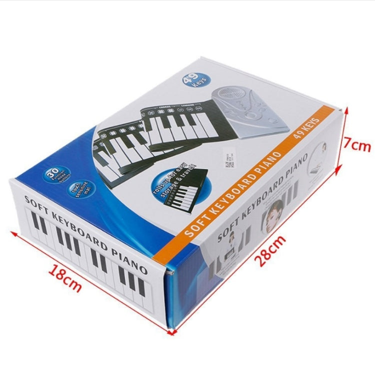 49-Key Portable Hand-Rolled Piano With Horn Children Beginners To Practice Electronic Piano(Elegant Black)