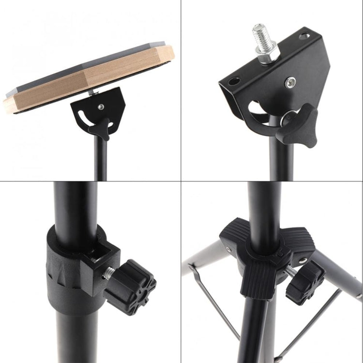 8 Inch Rubber Wooden Dumb Drum Practice Training Drum Pad with Stand(Gray)