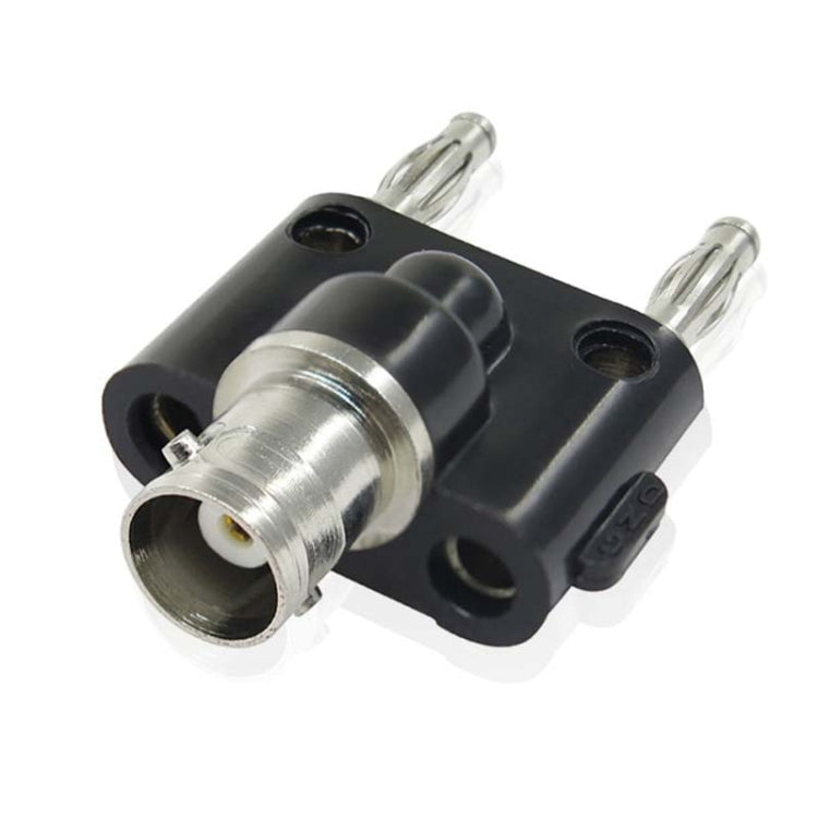 5pcs BNC Female To Dual Banana Plug Adapter Binding Male Connector(Black)