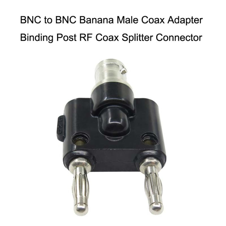 5pcs BNC Female To Dual Banana Plug Adapter Binding Male Connector(Black)