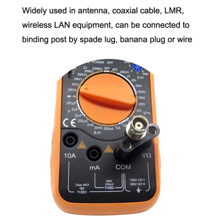 5pcs BNC Female To Dual Banana Plug Adapter Binding Male Connector(Black)